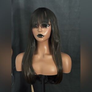 Sleek 18 inch black and brown Wig (some shedding)